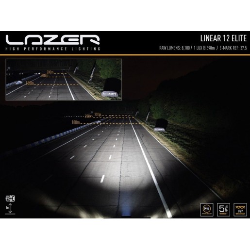 Светодиодная балка Lazerlamps Linear-12 Elite с габаритными огнями 0L12-PL-LNR