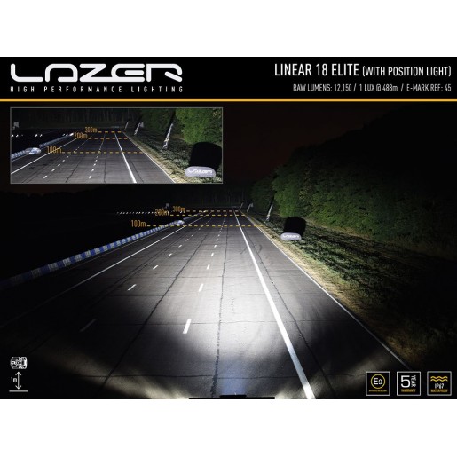 Светодиодная балка Lazerlamps Linear-18 Elite с габаритными огнями 0L18-PL-LNR