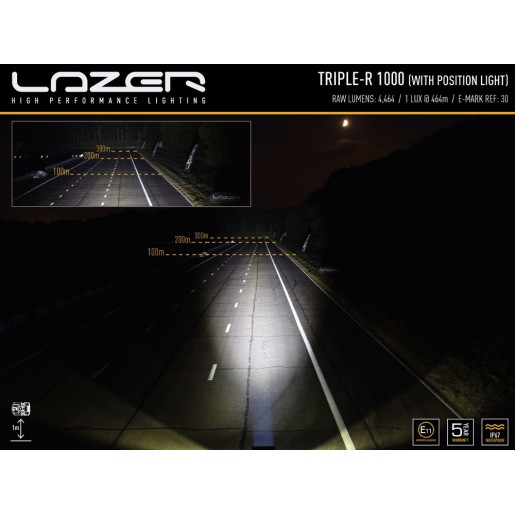  Светодиодная балка Lazerlamps Triple-R 1000 LED с габаритными огнями 00R8-PL-Std-B